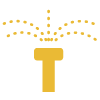 Irrigation icon representing a lawn sprinkler head.