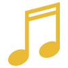 Outdoor audio icon representing a musical note.