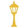 Outdoor lighting icon representing a sidewalk light fixture.